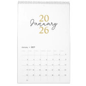 Modern Simple Elegant 2026 Calendar カレンダー (1月 2027)