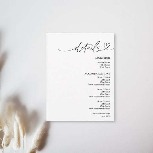 Modern Simple Elegant Black and White Info エンクロージャーカード