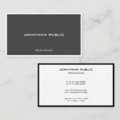 Modern Simple Elegant Black And White Template 名刺 (正面/裏面)