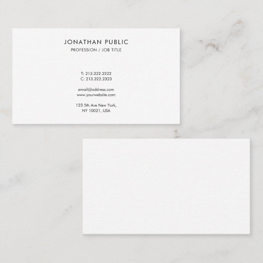 Modern Simple Elegant Easy to Make Template 名刺 (正面/裏面)