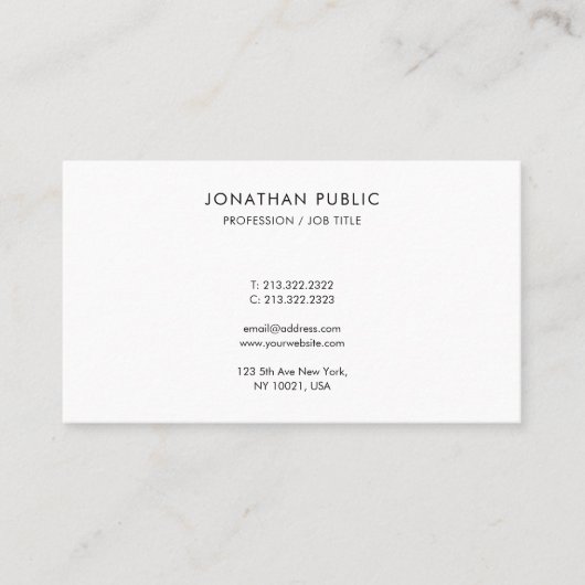 Modern Simple Elegant Easy to Make Template 名刺 (正面)