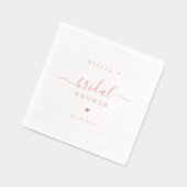 Modern simple elegant script bridal shower party 箔ナプキン (左)