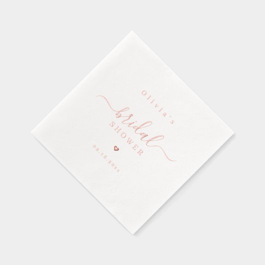 Modern simple elegant script bridal shower party 箔ナプキン (右)