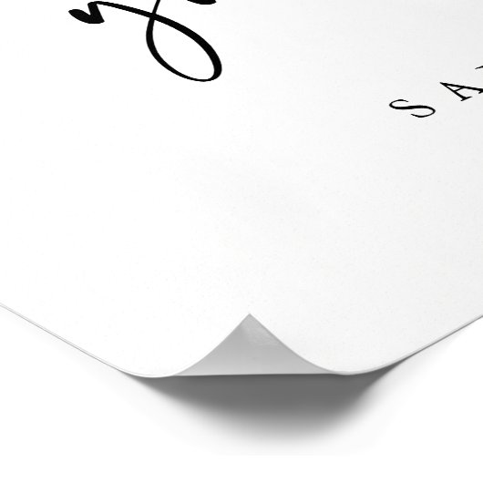 Modern Simple Elegant Script Wedding Photo Sign ポスター (角)