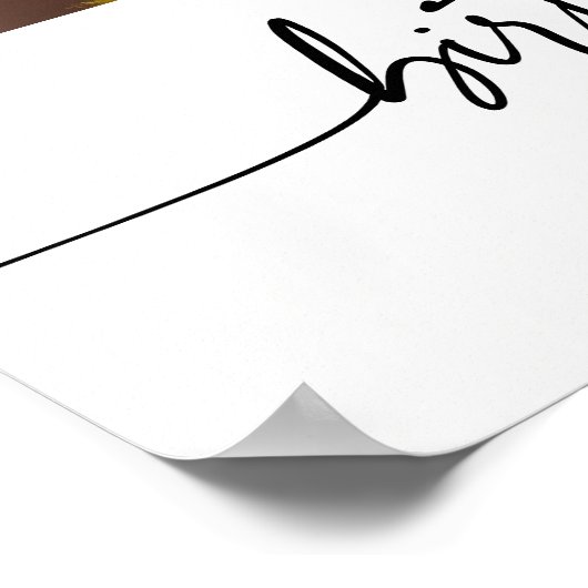 Modern Simple Elegant Script Wedding Photo Sign ポスター (角)