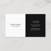 Modern Simple Elegant Template Black And White 名刺 (裏面)