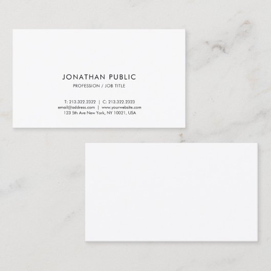 Modern Simple Elegant Template Easy to Make 名刺 (正面/裏面)