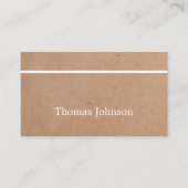 Modern Simple Elegant White Stripe printed Kraft 名刺 (正面)