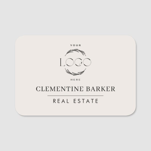 Modern simple Elegant your logo 名札 (正面)