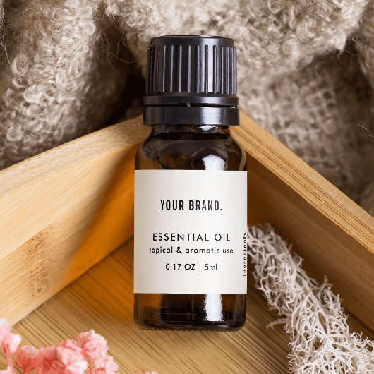 Modern Simple Essential Oil Dropper Bottle Wrapper ラベル