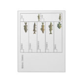 Modern Simple Fisherman Fish Weekly Calendar ノートパッド (回転)