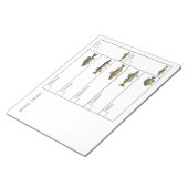 Modern Simple Fisherman Fish Weekly Calendar ノートパッド (アングル)