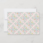Modern Simple Floral Name Flat Note Card ノートカード (裏面)