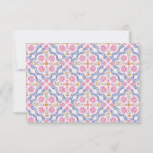 Modern Simple Floral Pink Name Flat Note Card ノートカード (裏面)
