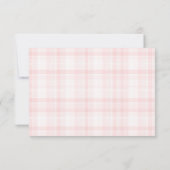 Modern Simple Floral Pink Plaid Flat Note Card ノートカード (裏面)