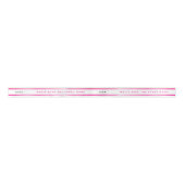 Modern Simple Girly White Pink Stripe Typography サテンリボン (正面)