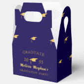 Modern Simple Gold Graduation Cap Grad Party  フェイバーボックス (見開き)
