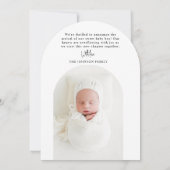 Modern Simple Golden Arch Baby Photo Birth 招待状 (裏面)