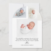 Modern Simple Golden Arch Baby Photo Birth 招待状 (裏面)