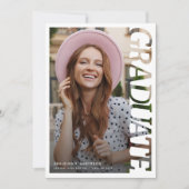 Modern Simple Graduate 2 Photo Graduation 案内状 (正面)