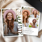 Modern Simple Graduate 3 Photo Collage Graduation 案内状