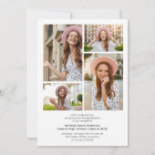 Modern Simple Graduate 4 Photo Collage Graduation  案内状 (裏面)