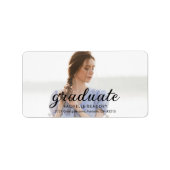 Modern Simple Graduation Photo Address Label ラベル (正面)