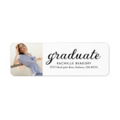 Modern Simple Graduation Photo Address Label ラベル (正面)