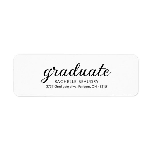 Modern Simple Graduation Return Address Label ラベル (正面)