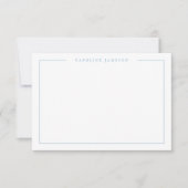 Modern Simple Green Blue Plaid Flat Note Card ノートカード (正面)