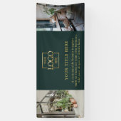 Modern Simple Green Custom Business Logo & Photo 横断幕 (縦)
