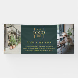 Modern Simple Green Custom Business Logo & Photo 横断幕