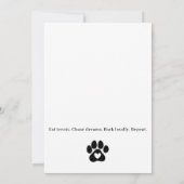 Modern Simple Happy Birthday Cute Dog ノートカード (裏面)