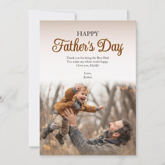 Modern Simple Happy Father’s Day Photo カード (正面)