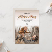Modern Simple Happy Father’s Day Photo カード (正面/裏面インサイチュ)