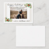 Modern Simple Happy Holidays Family Photo Card ノートカード (正面/裏面)