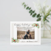 Modern Simple Happy Holidays Family Photo Card ポストカード (スタンド正面)