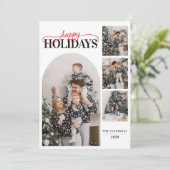 Modern Simple Happy Holidays Photo Calligraphy シーズンカード (スタンド正面)