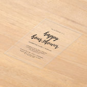 Modern Simple Happy Hour Couple Bridal Shower アクリル招待状 (レイダウン)