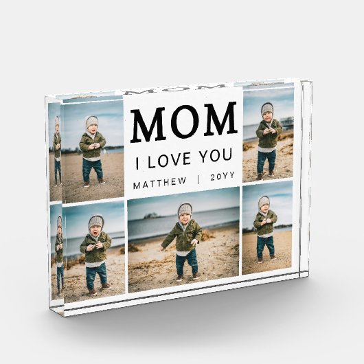 Modern Simple I Love You Mom Collage 5 フォトブロック (左)