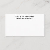 Modern Simple Lawn Service Business Cards 名刺 (裏面)