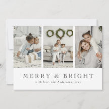 Modern Simple Merry and Bright Christmas Holiday