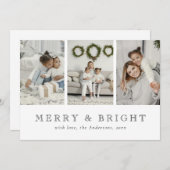 Modern Simple Merry and Bright Christmas Holiday シーズンカード (正面/裏面)