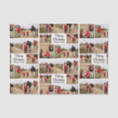 Modern Simple Merry Christmas Family Collage 薄葉紙 (正面)