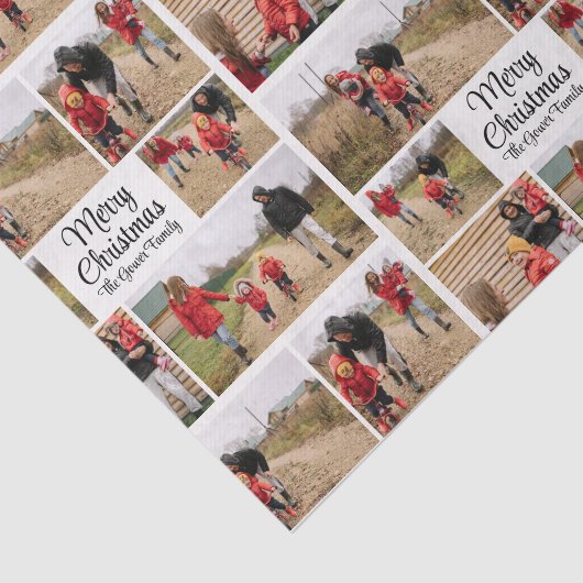 Modern Simple Merry Christmas Family Collage 薄葉紙 (詳細)