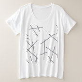 Modern, simple, messy graphic line pattern プラスサイズTシャツ (デザイン正面)