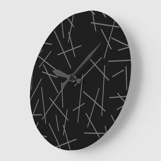 Modern, simple, messy graphic line pattern ラージ壁時計 (傾斜)