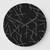 Modern, simple, messy graphic line pattern ラージ壁時計 (正面)