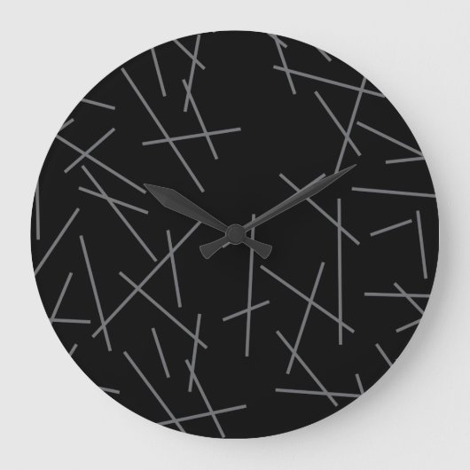 Modern, simple, messy graphic line pattern ラージ壁時計 (正面)