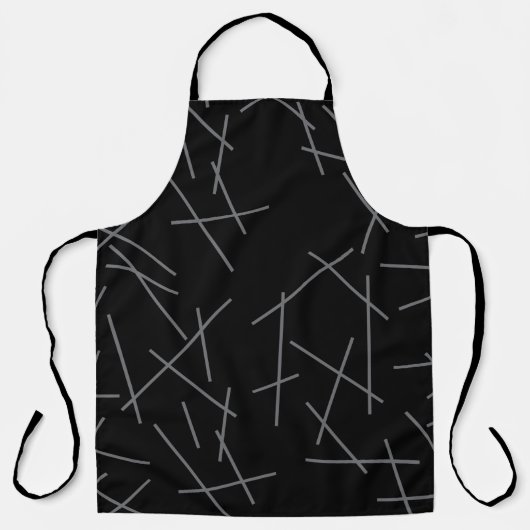 Modern, simple, messy, trendy graphic line pattern エプロン (正面)